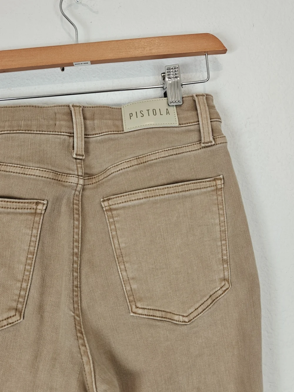 Pistola “Lennon” Mink Snow Cropped Jeans – Neutral Chic High Rise Denim Size 28 - Picture 15 of 16